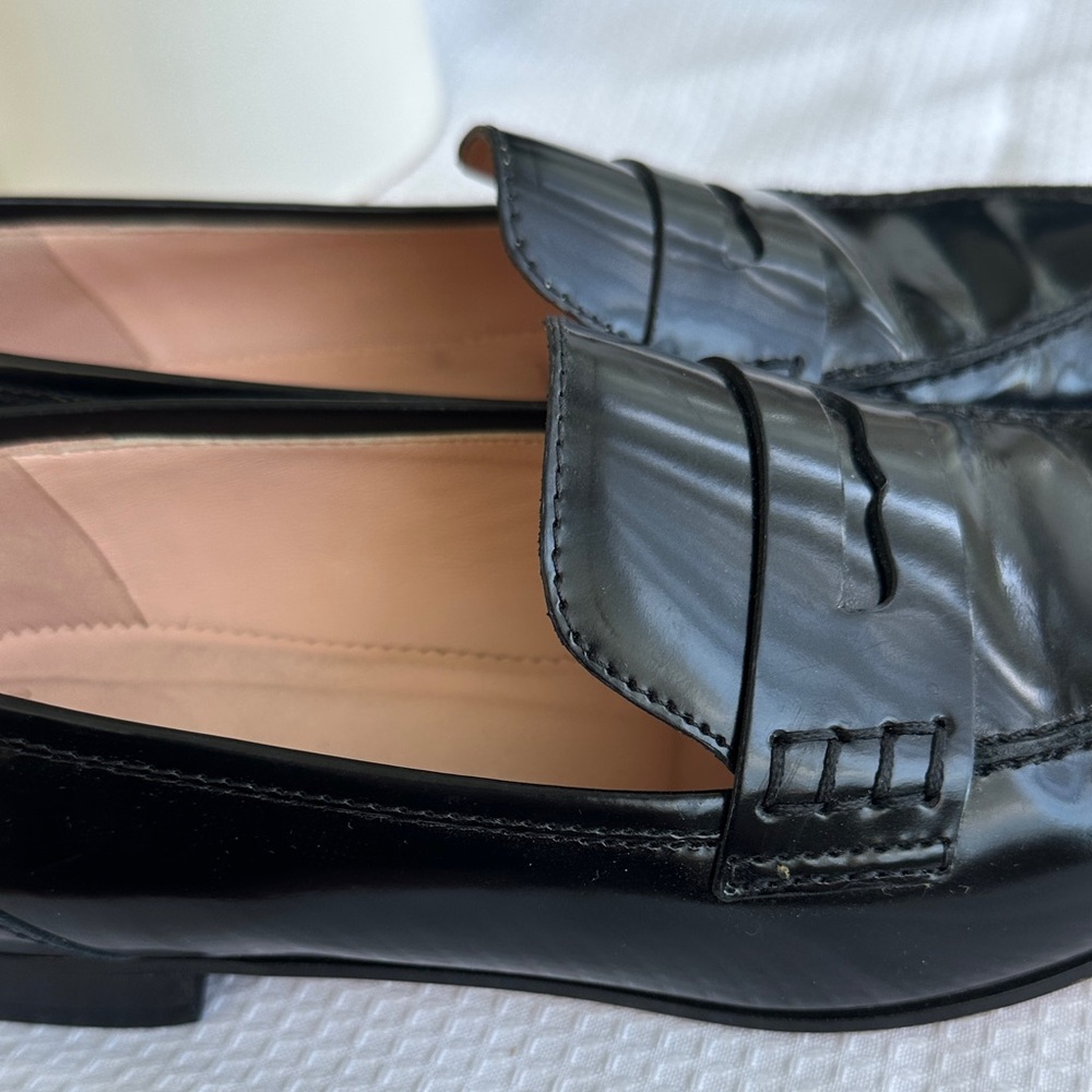 J. Crew Black Leather Academy Penny Loafers - Picture 6 of 8